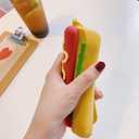Kawaii Phone Cases Compatible with iPhone 12 Pro Max,Cute Cartoon Food Hot Dog Hamburger Women Girls 3D Soft Silicone Shockproof Cover for iPhone 12 Pro Max