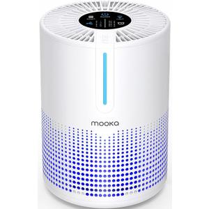 Air Purifiers for Bedroom Home 430 Sq.Ft, MOOKA H13 HEPA Filter Small Portable Air Purifier with USB Cable Fragrance Sponge for Smokers Pollen Pets Dust Odors, Desktop Air Cleaner for Car RV, M01
