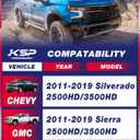 KSP Front Shock Extenders for 8 Lug Heavy Duty Trucks, 1"-3" Shock Extension Kit for 2011-2023 Chevy Silverado 2500HD 3500HD 2011-2023 GMC Sierra 2500HD 3500HD, Shock Extension Brackets Mount