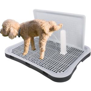 Indoor Dog Potty Tray with Splash Guard, 20"x15.5"x1.4" Pee Pad Holder for Puppies & Small Dogs, Waterproof Easy-Clean Dog Toilet Training Tray (Gray)