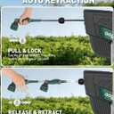 Retractable Garden Hose Reel: 1/2 in x 100 ft Wall Mounted Water Hose Reel with 10-Function Nozzle, Hose Reels for Outside, Any Length Lock, Brass Fittings, Slow Auto Rewind & 180° Swivel