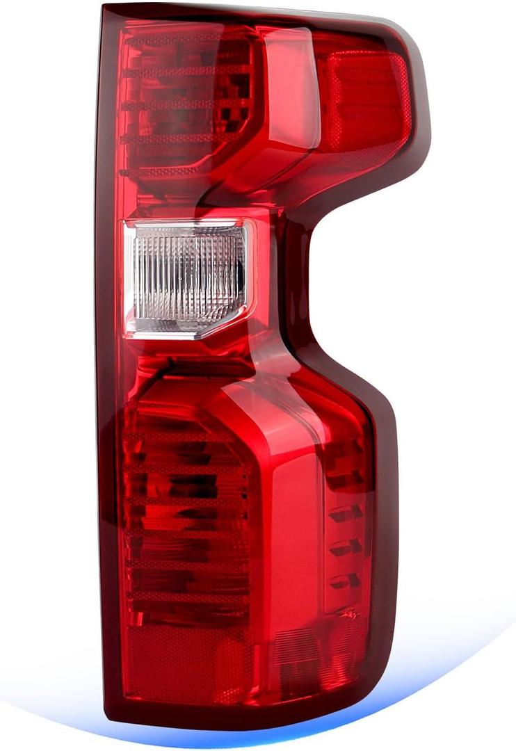 Tail Light Compatible With 2019 2020 2021 2022 2023 2024 2025 2026 Chevy Silverado 1500 / 20-26 Silverado 2500HD 3500HD Halogen Rear Brake Signal Taillights w/ Bulb & Harness (Right Passenger Side)