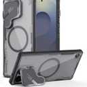 Nillkin Magnetic for Galaxy S25 Ultra Case Clear, Compatible with Magsafe, Never Yellow & Biodegradable Material, Translucent Case with Kickstand & Camera Cover for Samsung Galaxy S25 Ultra, Black