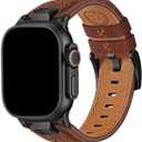 Wristitani Leather Bands Compatible with Apple Watch Band 49mm 46mm 45mm 44mm 42mm for Men, Metal Connector & Genuine Leather Replacement Straps for iWatch Ultra3/2/1 SE3/2/1 Series 11 10 9 8 7 6 5 4