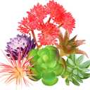 Artificial Succulent Plants, 6pcs Mini Fake Succulents Plants for DIY Crafting Home Wall Office Decoration (excluding pots)