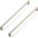 Ravinte 5 Pack 10 Inch Solid Square Cabinet Pulls - Brushed Nickel Handles for Kitchen Cabinets & Drawers (10" Hole Center)