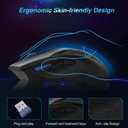 TECKNET Wireless Mouse-USB Ergonomic Optical Cordless Mouse with 8 Buttons,12-Month Battery Life,4800 DPI Optical Tracking,High-Precision 5 Adjustable DPI for PC/Mac/Laptop