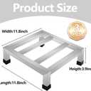 GRETJOB 3-Pack Stainless Steel Dunnage Rack, 11.8" L x 11.8" W x 3.9" H, 1000LB Capacity, No-Assembly Kitchen Floor Racks for Commercial Food Service, Restaurant, Bakery, Shop & Garage Storage