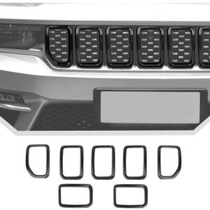 Carbon Fiber Grill Inserts for 2021+ Jeep Grand Cherokee Grill Cover Trim Accessories (7PCS)