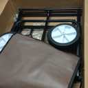 YSSOA Rolling Collapsible Garden Cart Camping Wagon, with 360 Degree Swivel Wheels & Adjustable Handle, 220lbs Weight Capacity,Brown