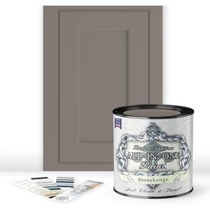 ALL-IN-ONE Paint, Stonehenge (Mid-Tone Greige), Quart - Durable Cabinet and Furniture Paint Built-in Primer and Top Coat, No Sanding Needed 