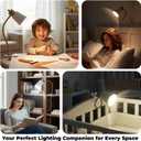 Desk lamp Eye-Caring Table Lamps, 360Rotation Gooseneck Clip on Lamp Reading Light, Portable Reading Book Light, Clamp Light, Study Desk Lamps for Bedroom and Office Home Lighting (Black and White)