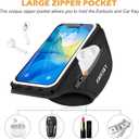 Running Armband with Earphone Bag Cell Phone Armband for iPhone 17 16 15 Pro 14 Plus 13 11 XR, Galaxy S24/S10 Water Resistant Sports Phone Holder Case & Zipper Slot Car Key Holder for 6.9 inch Phone, M: Medium Arm