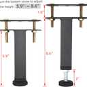 2 PCS Metal Adjustable Height Bed Frame Support Leg, Steel Bed Frame or Wooden Bed Center Slat Support Leg, Sofa Furniture Cabinet Feet Support Leg (5.9"-8.6")