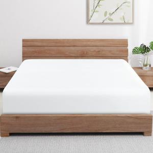 Bamboo Viscose Cooling Fitted Sheet Twin XL Size Only, 400 Thread Count, 16" Deep Pocket Cooling Bottom Sheets for Hot Sleeper, Silky Soft Breathable (Twin XL, White