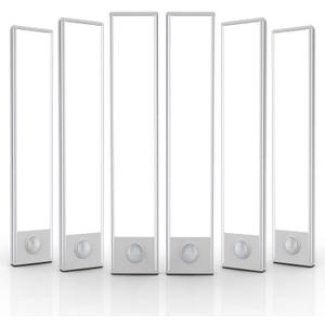6 Pack Under Cabinet Lighting Wireless, 32 LED Rechargeable Battery Motion Sensor Light Indoor, Stick On Magnetic Closet Lights, Under Counter Lights for Kitchen, Stairs, White 8 in
