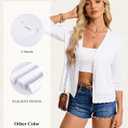 GRACE KARIN Cardigan Sweaters for Women Casual 3/4 Sleeve Lightweight Cardigans 2026 Summer Spring Button Down Sweater Tops (White, XXL)