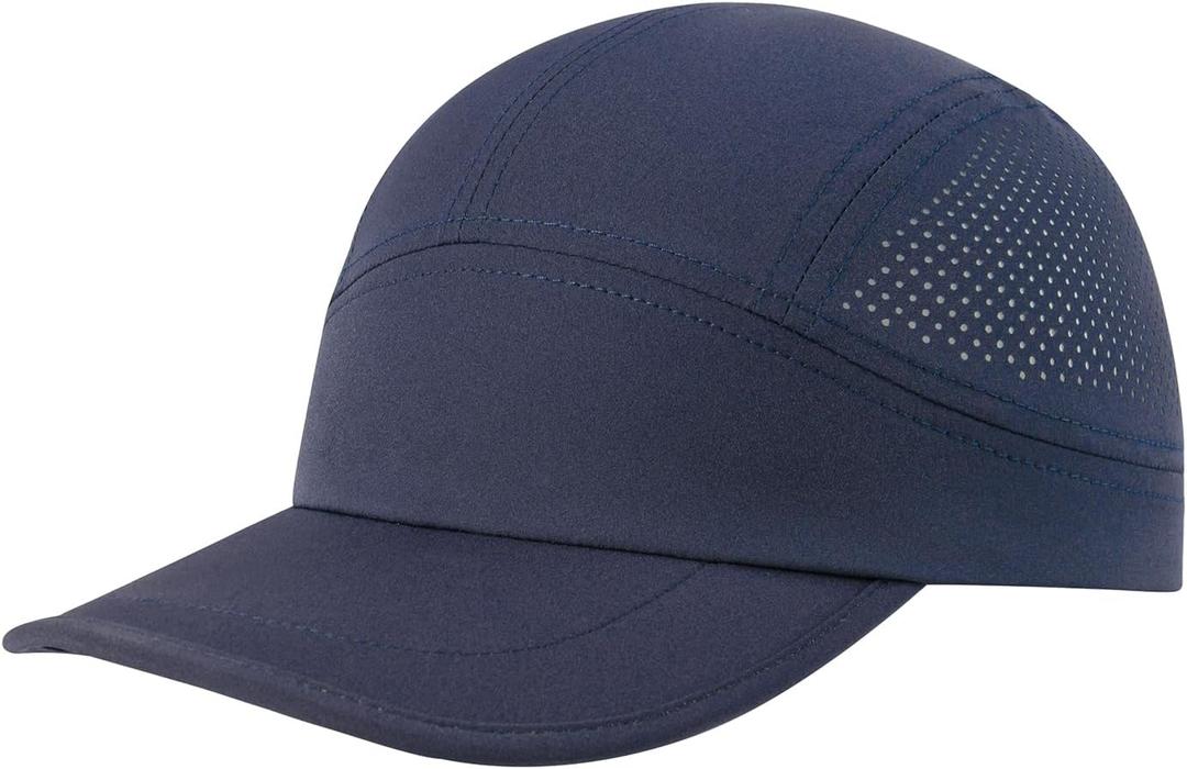 Men Quick Dry Performance Running Cap Lightweight Sports Hat Outdoor Athletic Sun Cap (Navy)