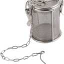 AUNMAS Stainless Steel Seasoning Strainer, Tea Strainer Infuser with Chain, Soup Seasonings Seperation Basket Filter Tea Steeper for Brew Tea (1#)
