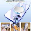 2 x for iPhone 16 Case with 1X Screen Protector, [Seamless Work with Magsafe] [Interchangeable Glitter Card], with Integrated Lens Protection Stylish Women Girls Phone Case for iPhone 16, Blue