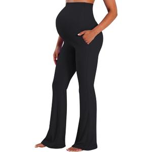 Sunzel Maternity Flare Leggings with Pockets Over The Belly, Buttery Soft Pregnancy Wide Leg Yoga Pants (Medium, Black) Sunzel Maternity Flare Leggings with Pockets Over The Belly, Buttery Soft Pregnancy Wide Leg Yoga Pants (Medium, Black)