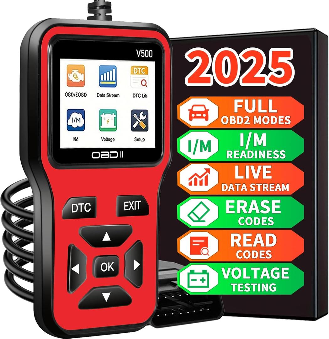 OBD2 Scanner Diagnostic Tool - Check Engine Light Code Scanner Tool with Reset, DTC, Data Stream, I/M Readiness, Car & Truck Scan Tool for All Vehicles Since 1996, escaner automotriz (Red)