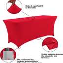 IVAPUPU 2 Pack 6FT Table Cloth for Rectangular Fitted Events Stretch Red Table Covers Washable Spandex Spring Tablecloth Protector for Party, Wedding, Cocktail, Banquet, Festival