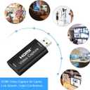 HDMI Video Capture Card, 4K HDMI to USB Capture Card Full HD 1080P 30fps, Record via DSLR, Camcorder, Action Cam for Live Streaming, Compatible with Nintendo Switch, PS4, Xbox One, PC