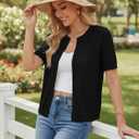 GRACE KARIN Short Sleeve Summer Cardigan for Women, Lightweight Cropped Cardigan Sweater, Button Shrugs for Dress Trendy