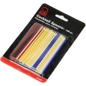 10 x Chef Craft Select Plastic Cocktail Spears, 3.25 inches in Length 100 Piece Set, Assorted