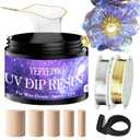 UV Resin Dip for Wire Flowers Kit, Crystal Clear UV Dip Resin with Silver Gold Wires for Wire Shapes, Fast Cured for Craft Jewelry Making Ideal DIY Gift for Beginer