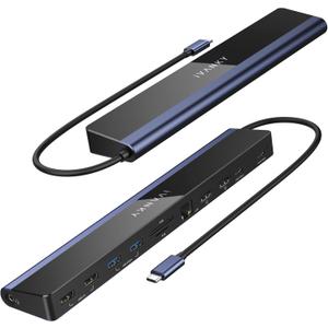 iVANKY Laptop Docking Station Dual Monitor 4K@60Hz, 12-in-1 USB C Dock 2*HDMI 3.0, 6*USB, 85W PD, SD/TF, Ethernet Thunderbolt 3/4 Hub for HP, Lenovo, Dell, ASUS,Surface, etc.