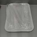 Lifewit 4 Pcs Serving Tray for Party Supplies, Reusable Plastic Food Serving Platter for Dessert, Snacks, Fruit, Cookies, Appetizers & Charcuterie, BPA-Free White Catering Trays for Buffets Display