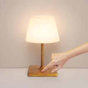 Small Table Lamp for Women: Warm Light & Waterproof - Cozy Shower for Aged 25-33 Self-Care (Wood-Grain)