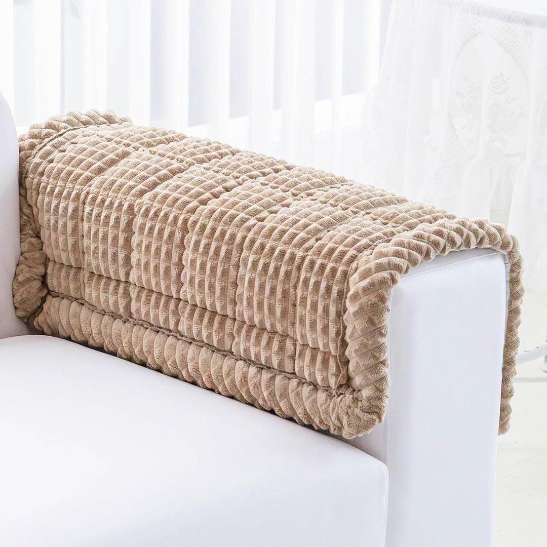 Couch Cover for Dogs Washable, Non-Slip Pet Couch Covers for Sofa, Fuzzy Dog Couch Cover Blanket, Thick, Soft, Plush Couch Cushion Covers for Sofa Protector (Camel, 27.6" x 27.6"/70 x 70cm)