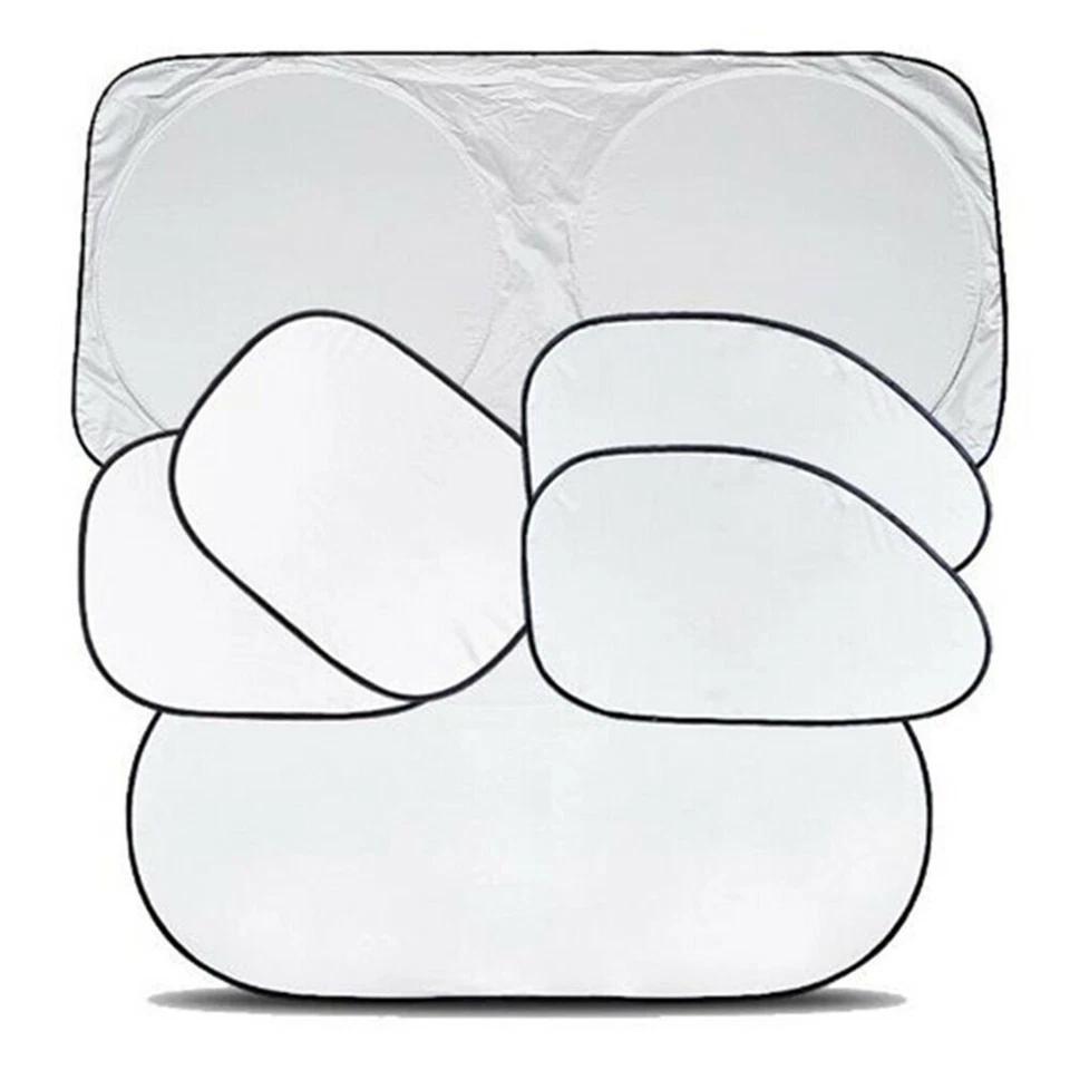 Silver Sun Shade Cover Folding Reflective Nylon For Car Front Rear Side Window