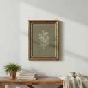 Vintage Framed Olive Branch Wall Art - Retro Gold Frame Botanical Illustration Print Picture - Damage-Free Hook and Loop Hanging Olive Branch Wall Art Decor for Living Room Farmhouse 16x24 inch