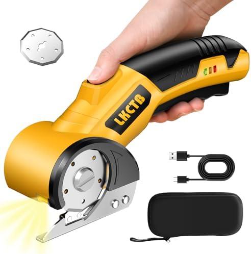 Electric Scissors, Cardboard Cutter, with LED Light, High-Efficiency Brushless Motor, 2000mAh Battery, Tungsten Steel Blade, Suitable for Cloth, Cardboard, Leather, Carpet Wire Rope Cutters