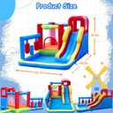 Bounce House Inflatable Bouncy Castle with Punching Bag,Ball Pit,Climbing Wall Jumping House with Slide for Kids 3-10 Indoor/Outdoor Play Gifts for Boys & Girls (Blue)