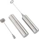 Cabilock Battery Whisk Rechargeable Frother Wand Style Milk Frother Handheld Electric Milk for Espresso (Silver) 1 Stirrer missing