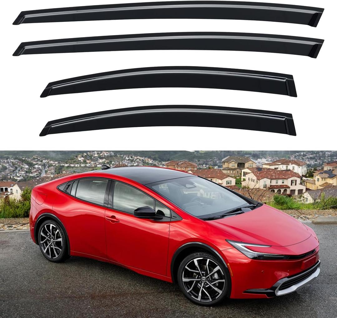 Window Visors Rain Guards for 2023 2024 2025 2026 Toyota Prius & Prius Prime, Out-Channel Window Vent Wind Deflectors Visors Shades