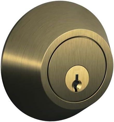 SCHLAGE Dexter by Schlage JD60V609 Single-Cylinder Deadbolt, Antique Brass