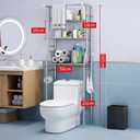 3-Tier over the Toilet Storage, Stainless Steel Bathroom Shelve, Over Toilet Organizer Storage Rack, with Toilet Paper & Towel Holder, Space Saver Freestanding Shelf for Restroom Laundry Balcony