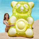 SLOOSH 60" Inflatable Gummy Bear Pool Floats - Fun Floaties Swimming Pool Float Toys Party Decorations, Beach Vacation Essentials Lounge Water Raft Cute Birthday Party Decor