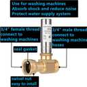 (2 Pack) Lidertik Water Hammer Arrestor Washing Machine 3/4 Absorb Shock and Reduce Noise Laundry Washer Knock Valve Garden Hose Air Inline Sink Dishwasher LI-Y241-11-11-S(2 PACK)