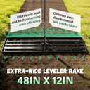 48X12 inch Lawn Leveling Rake,Leveling Rake 78" Long Handle