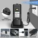 BAOFENG BF-F8HP PRO AR-5RM Battery Rechargeable 3800mAh Extended Battery Compatible with UV-5G Plus,UV-5RH PRO GPS,5RM,GM-5RH GMRS USB-C Charger for Ham Radio Handheld Walkie Talkies Accessories