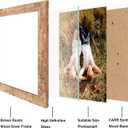 iRahmen 8x10 Picture Frame Set of 4, High Definition Real Glass Rustic Brown Frame, 8 x 10 Wood Photo Frames for Desktop Display and Wall Mounting