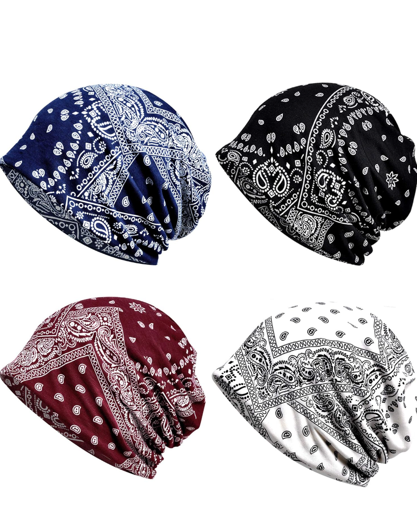ELLEWIN Cotton Slouchy Beanie Hip-Hop Soft Lightweight Running Beanie Adult Skull Hats Cap for Men Women