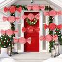 Acellegic 91 Pcs 20" Large Christmas Candy Ornaments Giant Christmas Candy Cane Hanging Ornaments with Ribbon Xmas Home Gift Tree New Year Party Supplies(Classic Style)